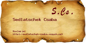 Sedlatschek Csaba névjegykártya